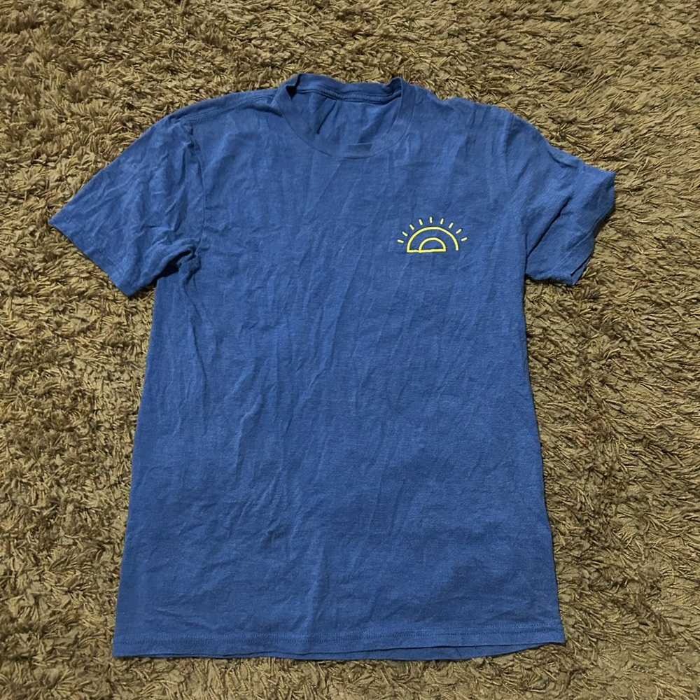 Vibrant Blue Tee with Yellow Sun Design  “Trust in the Lord”